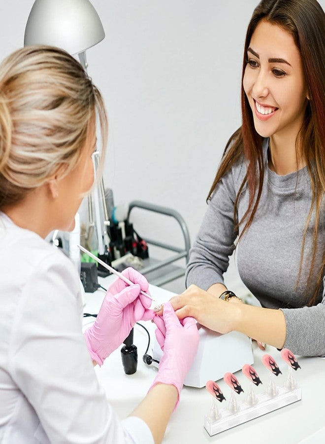 Etercycle Acrylic Nail Display Stand DIY Nail Crystal Holder Magnetic Practice Stands with Reusable Adhesive Putty Clay for False Nail Tip Manicure Tool(White with gold) - Image 5